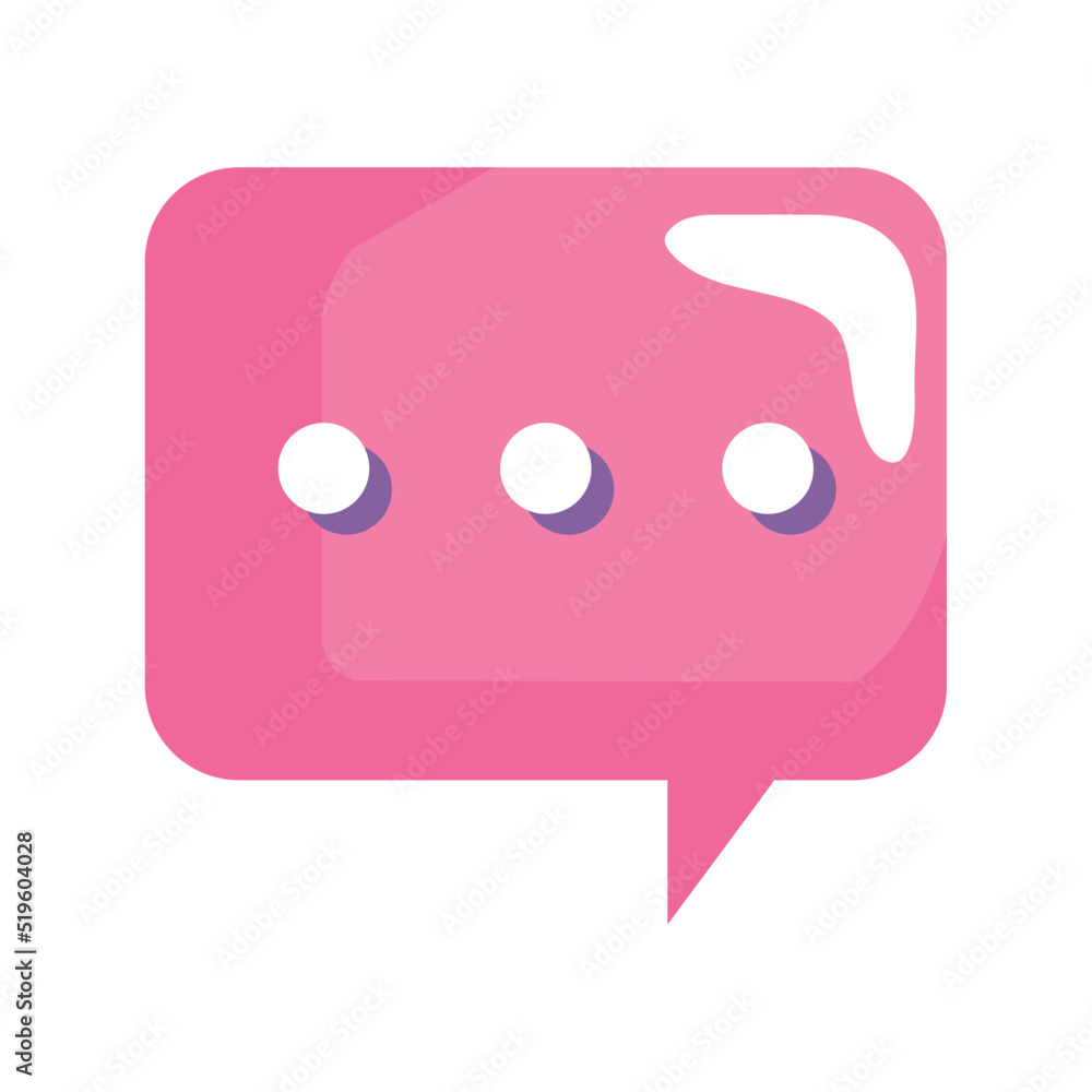 Wall mural pink speech bubble