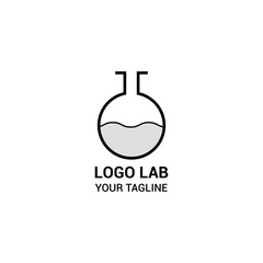 Chemistry molecule lab logo. Test tube vector illustration isolated on white background.