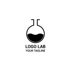 Chemistry molecule lab logo. Test tube vector illustration isolated on white background.