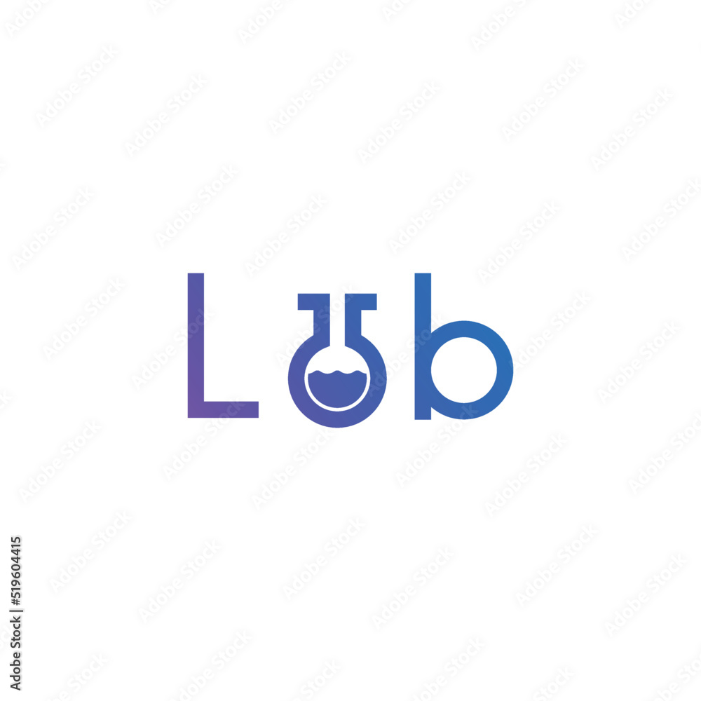 Wall mural Chemistry molecule lab logo. Test tube vector illustration isolated on white background.