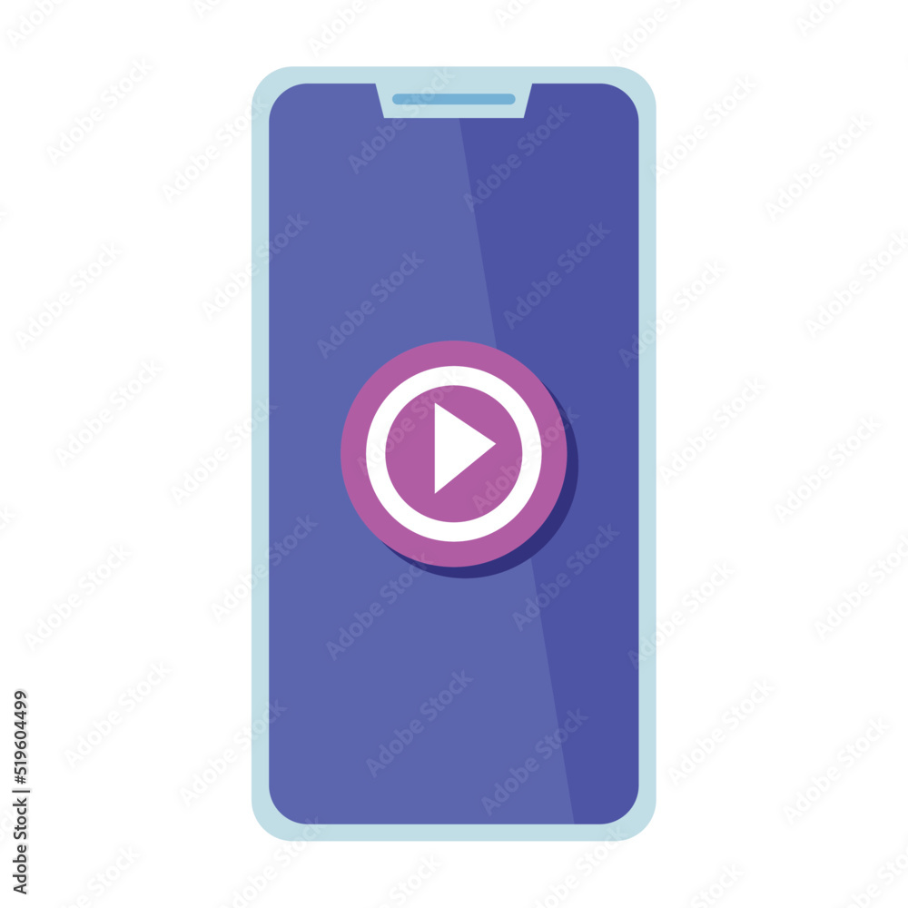 Poster smartphone with play button