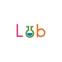 Chemistry molecule lab logo. Test tube vector illustration isolated on white background.