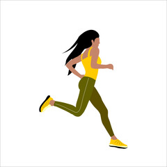 Fototapeta na wymiar Fitness people running. Running women sports background. Concept illustration for healthy lifestyle, sport, exercising.
