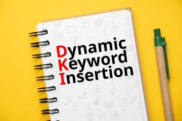 Concept business marketing acronym DKI or Dynamic Keyword Insertion