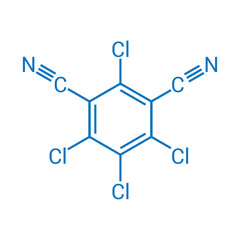 chemical structure of Chlorothalonil (C8Cl4N2)