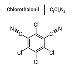 chemical structure of Chlorothalonil (C8Cl4N2)
