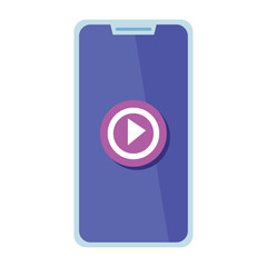 smartphone with play button