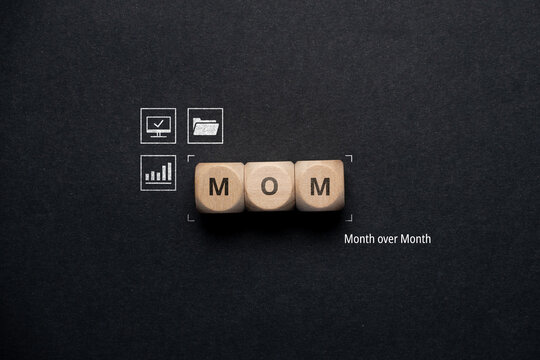 Concept Business Marketing Acronym MOM Or Month Over Month