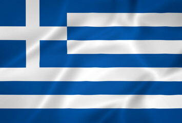 Illustration waving state flag of Greece