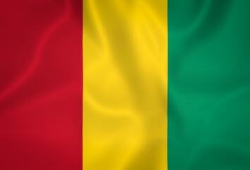 Illustration waving state flag of Guinea