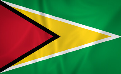 Illustration waving state flag of Guyana