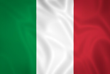 Illustration waving state flag of Italy