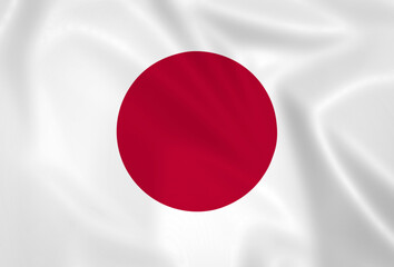 Illustration waving state flag of Japan