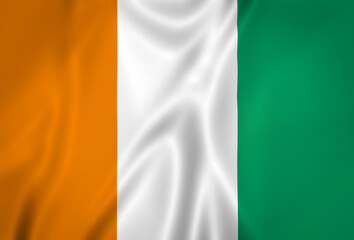 Illustration waving state flag of Ivory Coast