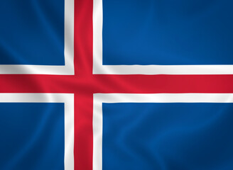 Fototapeta premium Illustration waving state flag of Iceland