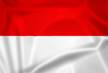 Illustration waving state flag of Indonesia