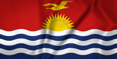 Illustration waving state flag of Kiribati
