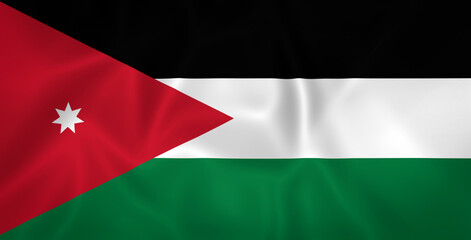 Illustration waving state flag of Jordan