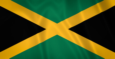 Illustration waving state flag of Jamaica