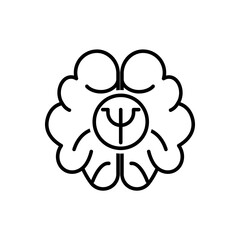 brain with psychology symbol, mental health icon vector