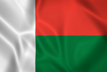 Illustration waving state flag of Madagascar