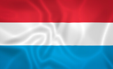 Illustration waving state flag of Luxembourg