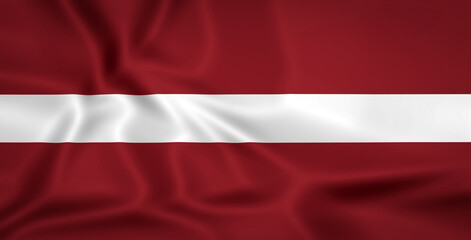 Illustration waving state flag of Latvia
