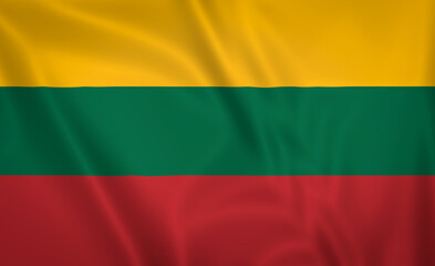 Illustration waving state flag of Lithuania
