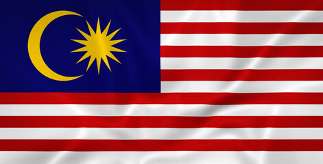 Illustration waving state flag of Malaysia