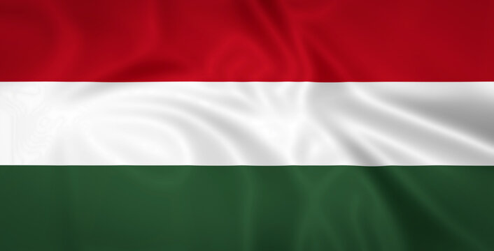 Illustration waving state flag of Hungary
