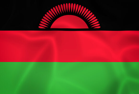 Illustration waving state flag of Malawi