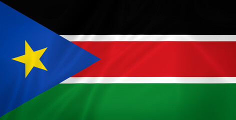 Illustration waving state flag of South Sudan