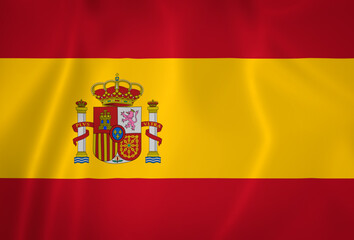 Illustration waving state flag of Spain