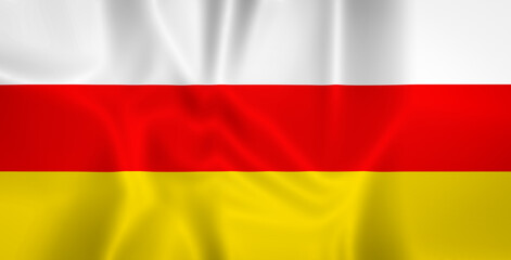 Obraz premium Illustration waving state flag of South Ossetia