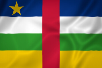 Illustration waving state flag of the Central African Republic