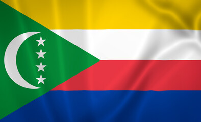 Illustration waving state flag of the Comoros