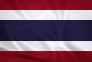 Illustration waving state flag of Thailand