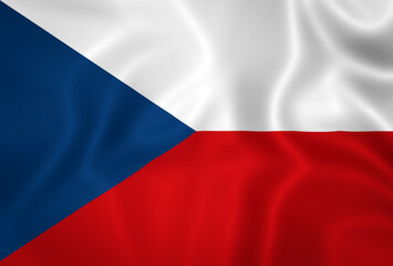 Illustration waving state flag of the Czech Republic