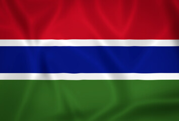 Illustration waving state flag of The Gambia