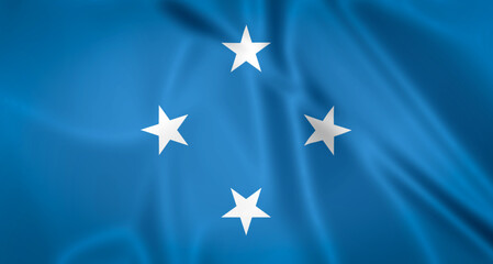 Illustration waving state flag of the Federated States of Micronesia