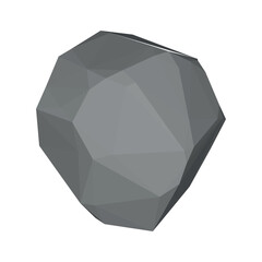 Vector of 3d stone in monochrome color.