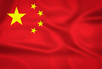 Illustration waving state flag of the People's Republic of China
