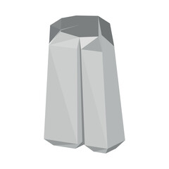 Vector of 3d stone in monochrome color.