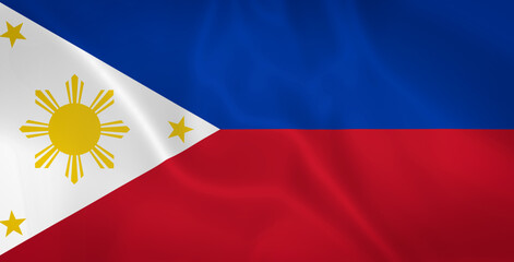 Illustration waving state flag of the Philippines