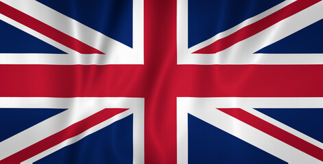 Illustration waving state flag of the United Kingdom - obrazy, fototapety, plakaty