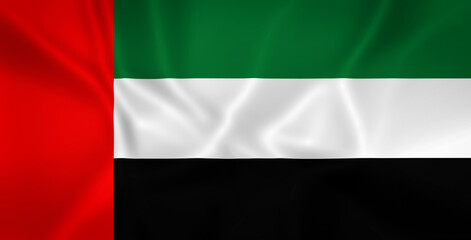 Illustration waving state flag of the United Arab Emirates