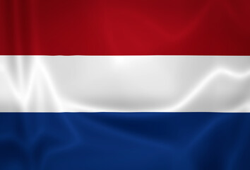 Illustration waving state flag of the Netherlands - obrazy, fototapety, plakaty