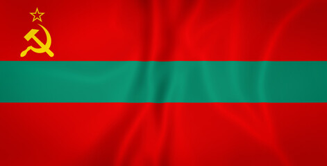 Illustration waving state flag of Transnistria state