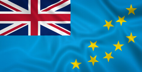 Illustration waving state flag of Tuvalu