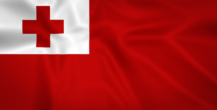 Illustration waving state flag of Tonga